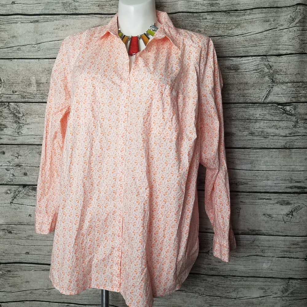 Croft&barrow Orange Long Sleeve Shirt Size 3XPit to pit approx:  29 inchesRig